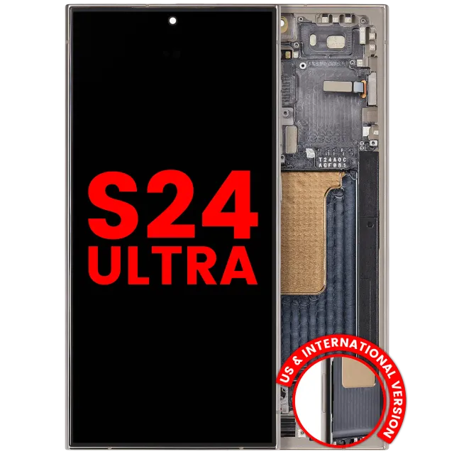 OLED displej s rámečkem pro Samsung Galaxy S24 Ultra (US & International Version) (Aftermarket Plus) (šedý titan)