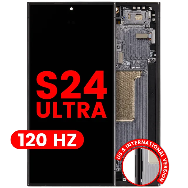 OLED displej s rámečkem pro Samsung Galaxy S24 Ultra (US & International Version) (Aftermarket Pro) (120 Hz) (černý titan)