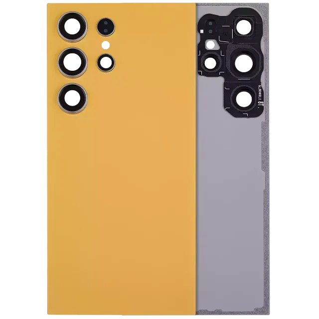 Zadní sklo se sklíčkem kamery pro Samsung Galaxy S24 Ultra 5G (bez loga) (Aftermarket Plus) (Titanium Orange)