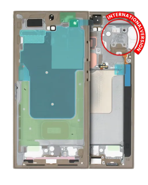 Střední rám (housing) pro Samsung Galaxy S24 Ultra 5G (mezinárodní verze) (Service Pack) (žlutý titan)