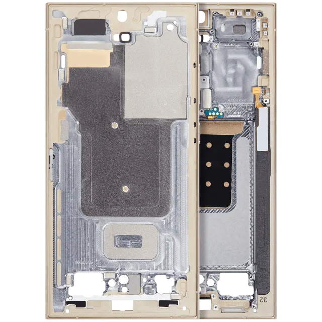 Střední rám (housing) pro Samsung Galaxy S24 Ultra 5G (US & International Version) (žlutý titan)