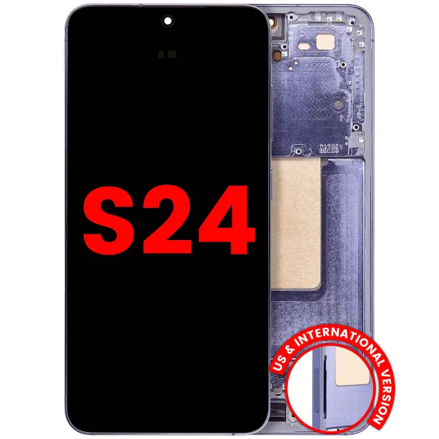 OLED displej s rámečkem pro Samsung Galaxy S24 5G (US & International Version) (Aftermarket Plus) (Cobalt Violet)