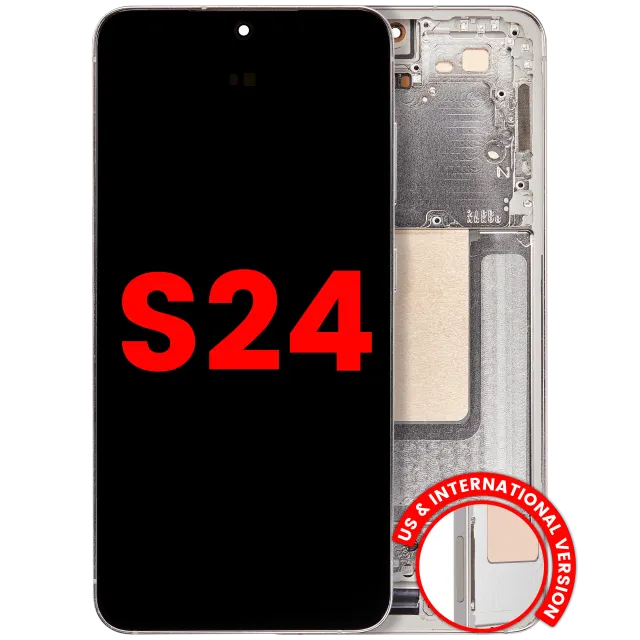 OLED displej s rámečkem pro Samsung Galaxy S24 5G (US & International Version) (Aftermarket Plus) (Amber Yellow)