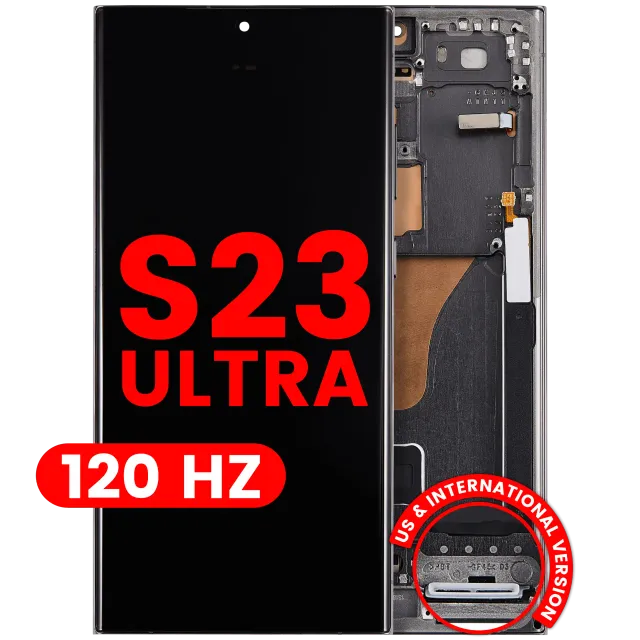 OLED displej s rámečkem pro Samsung Galaxy S23 Ultra (US & International) (Aftermarket Plus) (120 Hz) (zelená)