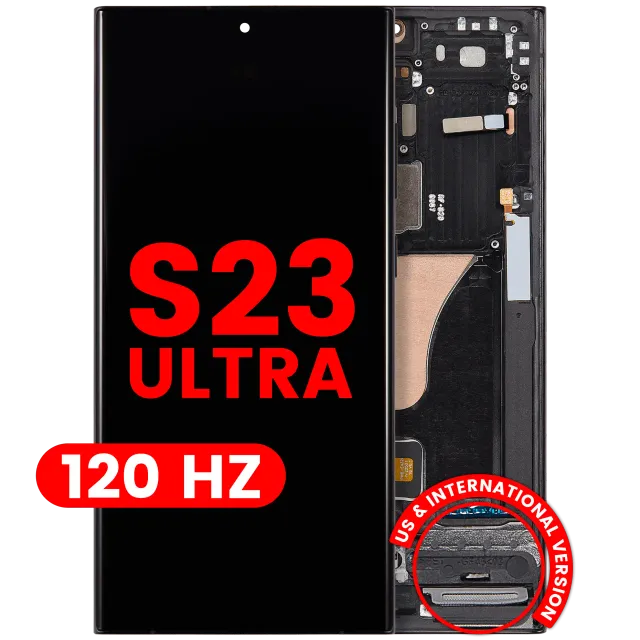 OLED displej s rámečkem pro Samsung Galaxy S23 Ultra (US & International) (Aftermarket Plus) (120 Hz) (grafitová)