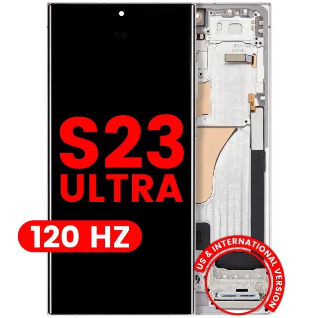 OLED displej s rámečkem pro Samsung Galaxy S23 Ultra (US & International) (Aftermarket Plus) (120 Hz) (nebesky modrá)
