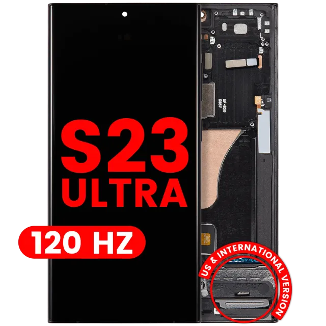 OLED displej s rámečkem pro Samsung Galaxy S23 Ultra (US & International) (Aftermarket Pro) (120 Hz) (grafitová)
