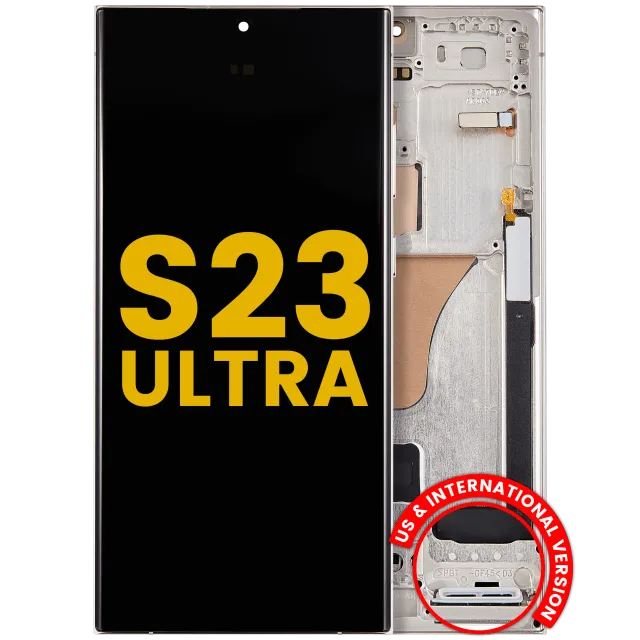 OLED displej s rámečkem pro Samsung Galaxy S23 Ultra (US & International) (repasovaný) (Cream)