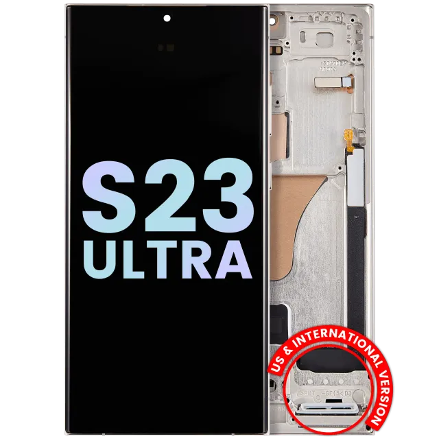 OLED displej s rámečkem pro Samsung Galaxy S23 Ultra 5G (US & International) (Service Pack) (Cream)