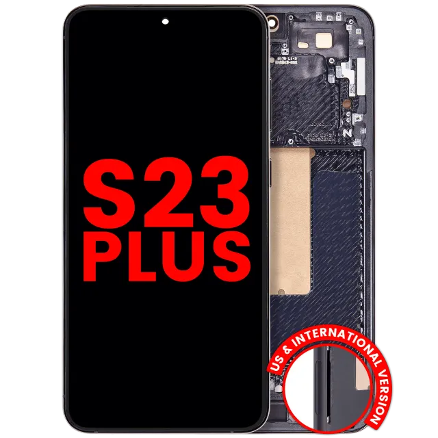 OLED displej s rámečkem pro Samsung Galaxy S23 Plus (US & International) (Aftermarket Plus) (černá)