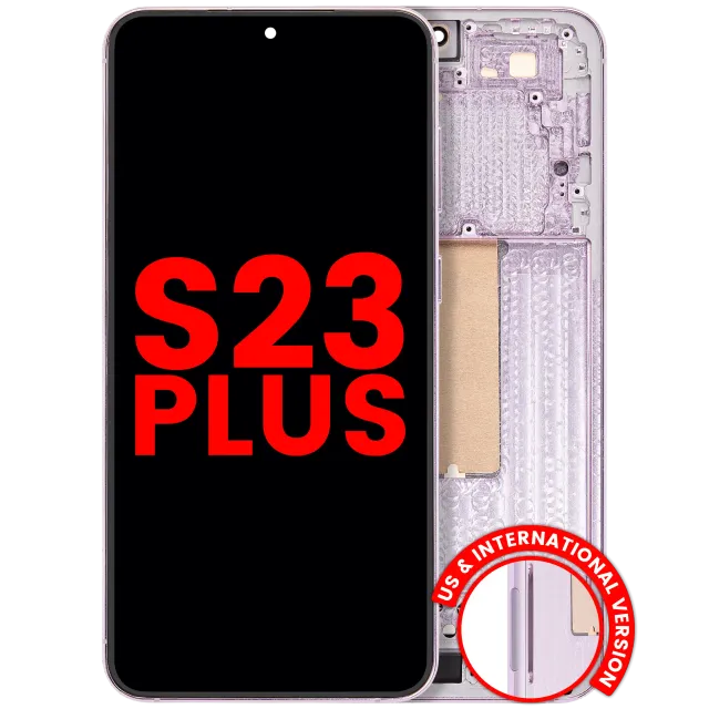 OLED displej s rámečkem pro Samsung Galaxy S23 Plus (US & International) (Aftermarket Plus) (levandulová)