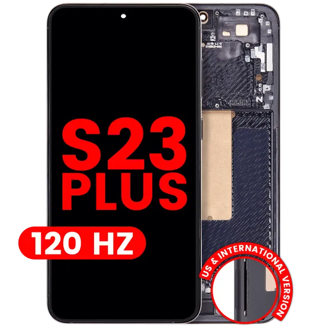 OLED displej s rámečkem pro Samsung Galaxy S23 Plus (US & International) (Aftermarket Plus) (120 Hz) (černá)