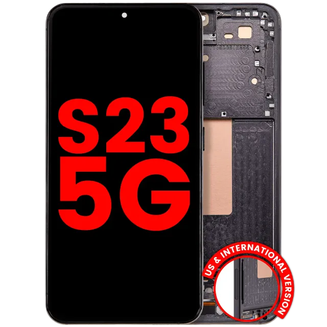 OLED displej s rámečkem pro Samsung Galaxy S23 5G (US & International) (Aftermarket Plus) (černá)