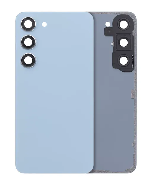 Zadní sklo se sklíčkem kamery pro Samsung Galaxy S23 5G (bez loga) (Aftermarket Plus) (modrá)