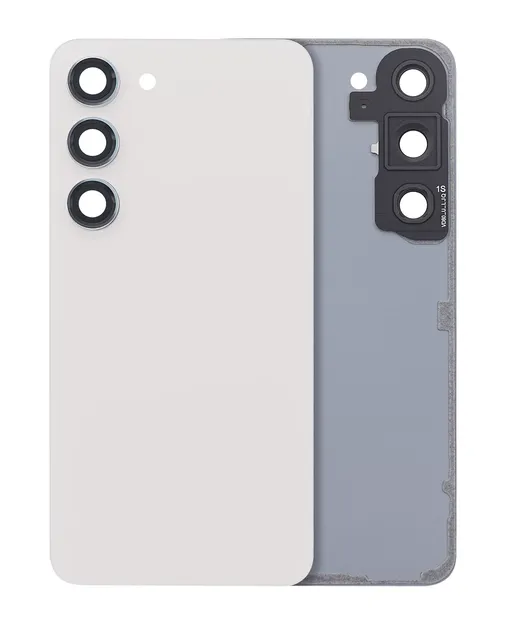 Zadní sklo se sklíčkem kamery pro Samsung Galaxy S23 5G (bez loga) (Aftermarket Plus) (Cream)