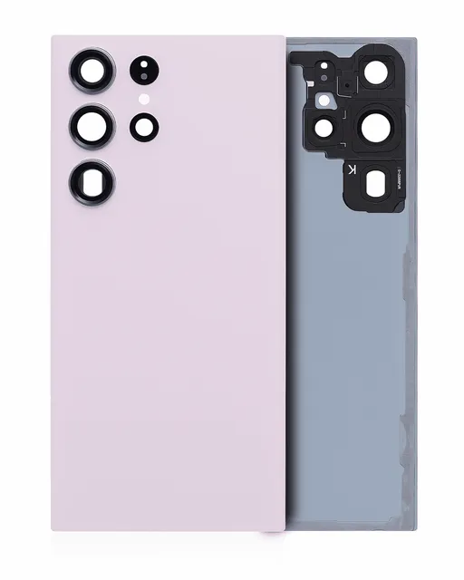 Zadní sklo se sklíčkem kamery pro Samsung Galaxy S23 Ultra 5G (bez loga) (Aftermarket Plus) (levandulová)