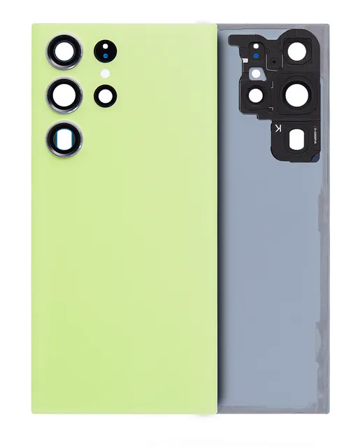Zadní sklo se sklíčkem kamery pro Samsung Galaxy S23 Ultra 5G (bez loga) (Aftermarket Plus) (Lime)