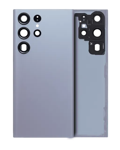 Zadní sklo se sklíčkem kamery pro Samsung Galaxy S23 Ultra 5G (bez loga) (Aftermarket Plus) (grafitová)