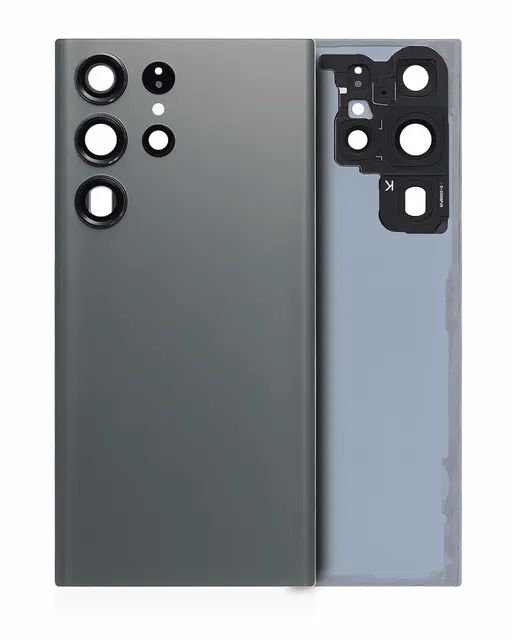 Zadní sklo se sklíčkem kamery pro Samsung Galaxy S23 Ultra 5G (bez loga) (Aftermarket Plus) (zelená)