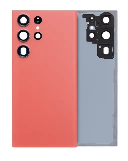 Zadní sklo se sklíčkem kamery pro Samsung Galaxy S23 Ultra (Service Pack) (červená)