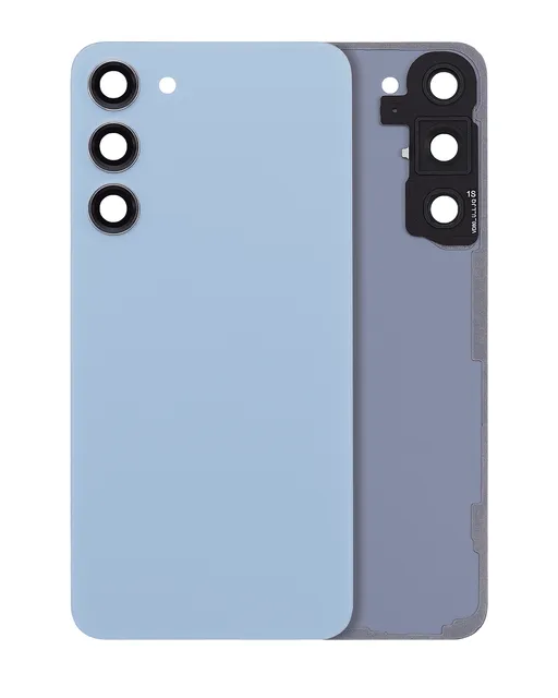 Zadní sklo se sklíčkem kamery pro Samsung Galaxy S23 Plus 5G (bez loga) (Aftermarket Plus) (modrá)