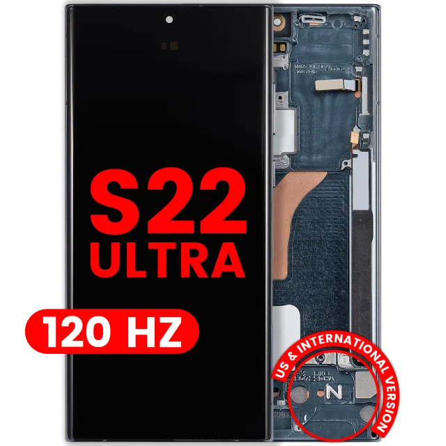 OLED displej s rámečkem pro Samsung Galaxy S22 Ultra 5G (US & International Version) (Aftermarket Plus) (120 Hz) (zelená)