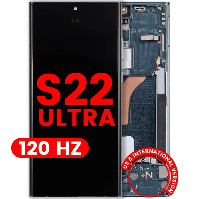 OLED displej s rámečkem pro Samsung Galaxy S22 Ultra 5G (US & International Version) (Aftermarket Pro) (120 Hz) (zelená)