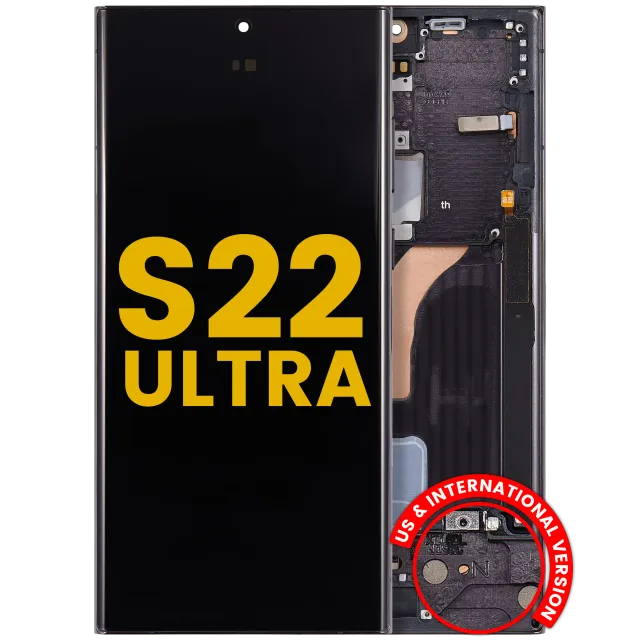 OLED displej s rámečkem pro Samsung Galaxy S22 Ultra 5G (US & International Version) (repasovaný) (černá)