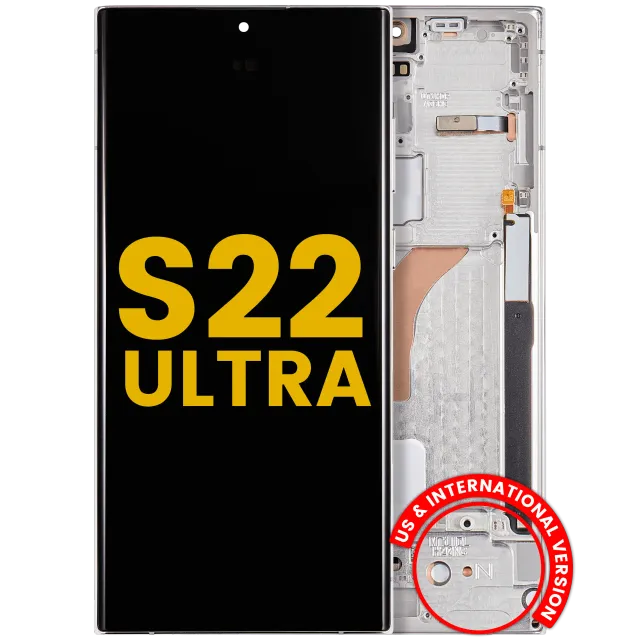 OLED displej s rámečkem pro Samsung Galaxy S22 Ultra 5G (US & International Version) (repasovaný) (bílá)