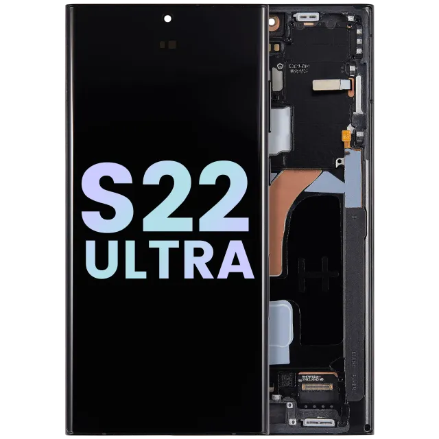 OLED displej s rámečkem pro Samsung Galaxy S22 Ultra 5G (Service Pack) (grafitová / nebesky modrá / červená)