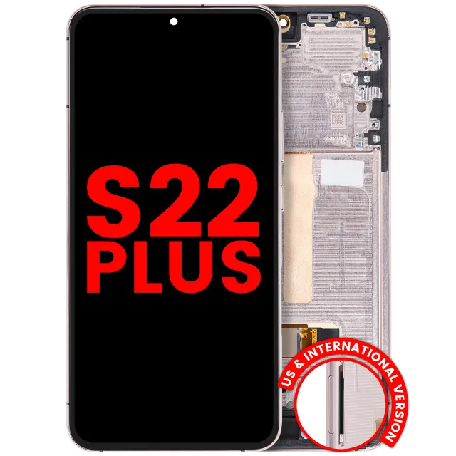 OLED displej s rámečkem pro Samsung Galaxy S22 Plus 5G (US & International Version) (Aftermarket Plus) (Pink Gold / Violet)