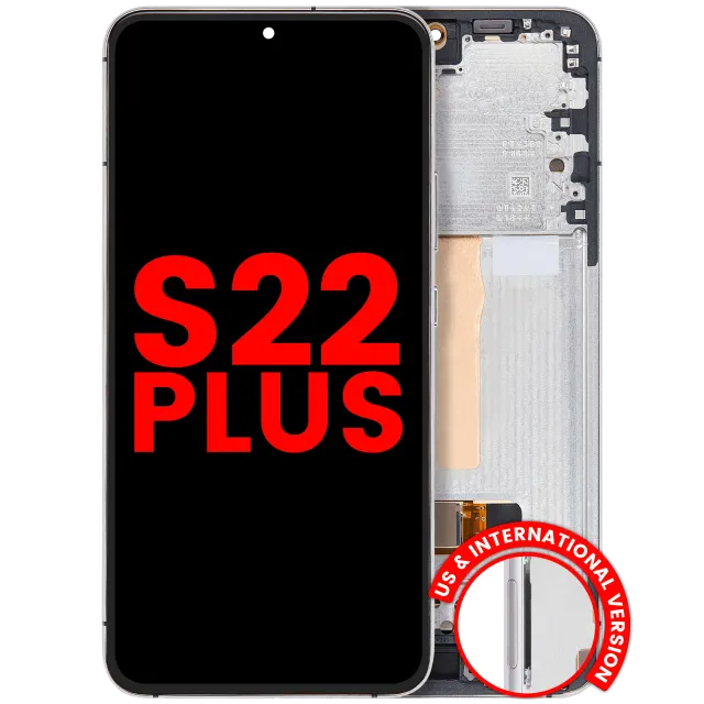 OLED displej s rámečkem pro Samsung Galaxy S22 Plus 5G (US & International Version) (Aftermarket Plus) (bílá)