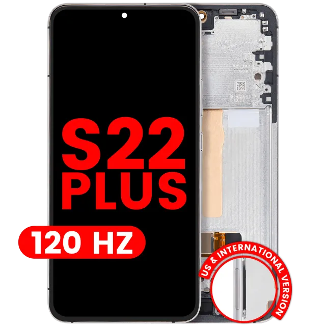 OLED displej s rámečkem pro Samsung Galaxy S22 Plus 5G (US & International Version) (Aftermarket Plus) (120 Hz) (bílá)