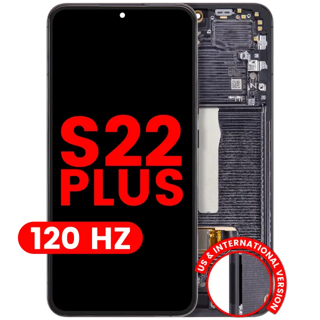 OLED displej s rámečkem pro Samsung Galaxy S22 Plus 5G (US & International Version) (Aftermarket Plus) (120 Hz) (černá)