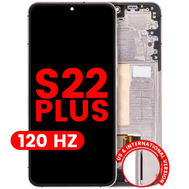 OLED displej s rámečkem pro Samsung Galaxy S22 Plus 5G (US & International Version) (Aftermarket Plus) (120 Hz) (Pink Gold / Violet)