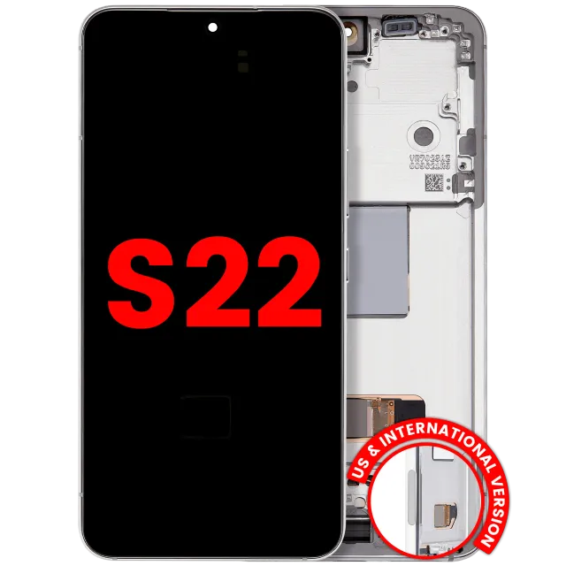 OLED displej s rámečkem pro Samsung Galaxy S22 5G (US & International) (Aftermarket Plus) (bílá)