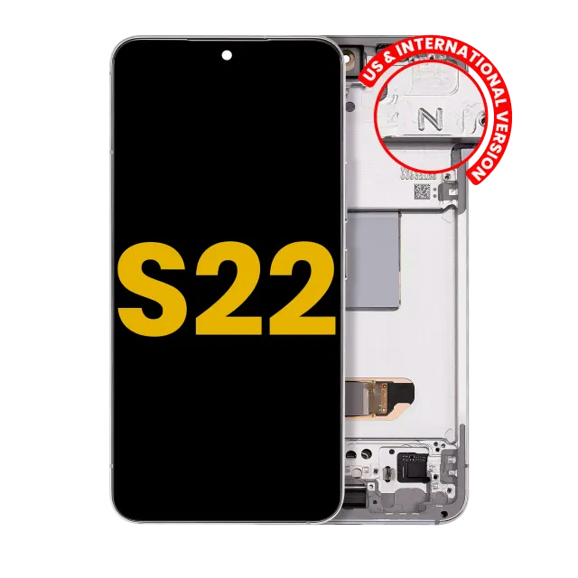 OLED displej s rámečkem pro Samsung Galaxy S22 5G (US & International Version) (repasovaný) (bílá)