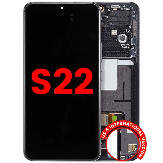 OLED displej s rámečkem pro Samsung Galaxy S22 5G (US & International) (Aftermarket Plus) (černá)