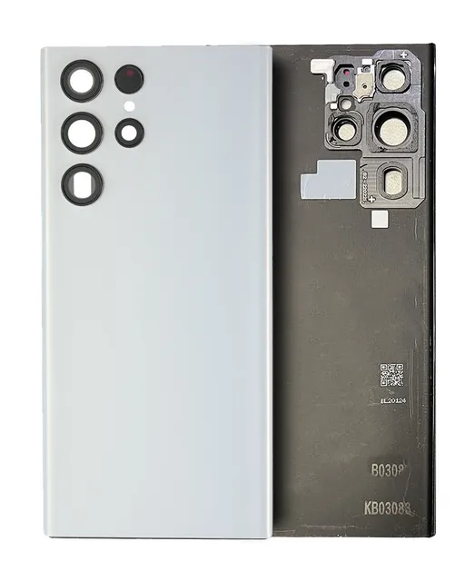 Zadní sklo se sklíčkem kamery pro Samsung Galaxy S22 Ultra (Service Pack) (bílá)