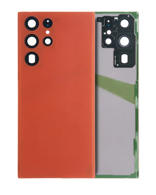 Zadní sklo se sklíčkem kamery pro Samsung Galaxy S22 Ultra (Service Pack) (červená)
