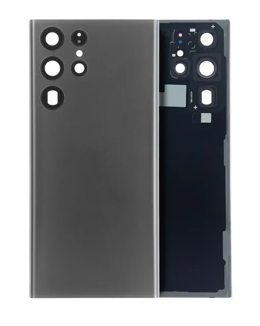 Zadní sklo se sklíčkem kamery pro Samsung Galaxy S22 Ultra (Service Pack) (grafitová)