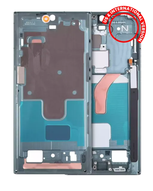 Střední rám (housing) pro Samsung Galaxy S22 Ultra 5G (US & International Version) (zelená)