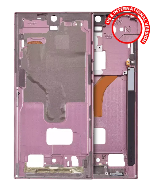 Střední rám (housing) pro Samsung Galaxy S22 Ultra 5G (US & International Version) (Burgundy)