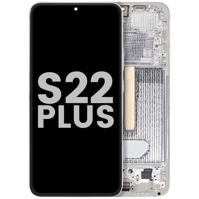 OLED displej s rámečkem pro Samsung Galaxy S22 Plus 5G (originál z vyřazeného zařízení, stav B/C) (bílá)