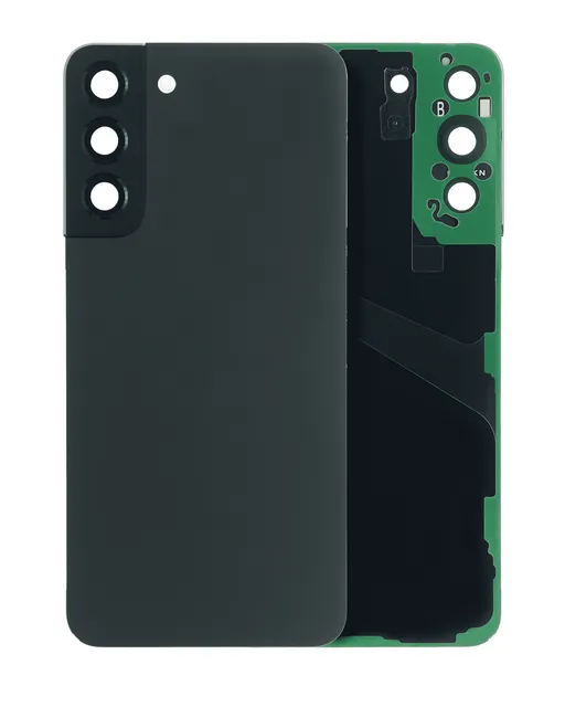 Zadní sklo se sklíčkem kamery pro Samsung Galaxy S22 Plus 5G (bez loga) (Aftermarket Plus) (černá)