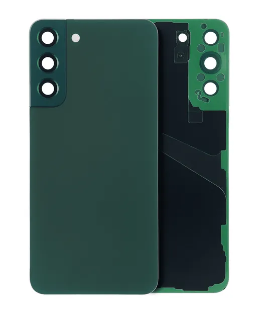 Zadní sklo se sklíčkem kamery pro Samsung Galaxy S22 Plus 5G (bez loga) (Aftermarket Plus) (zelená)