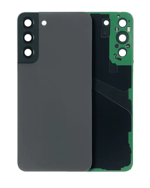 Zadní sklo se sklíčkem kamery pro Samsung Galaxy S22 Plus 5G (bez loga) (Aftermarket Plus) (grafitová)