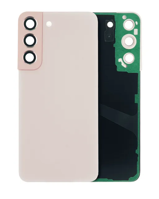 Zadní sklo se sklíčkem kamery pro Samsung Galaxy S22 5G (bez loga) (Aftermarket Plus) (Pink Gold)