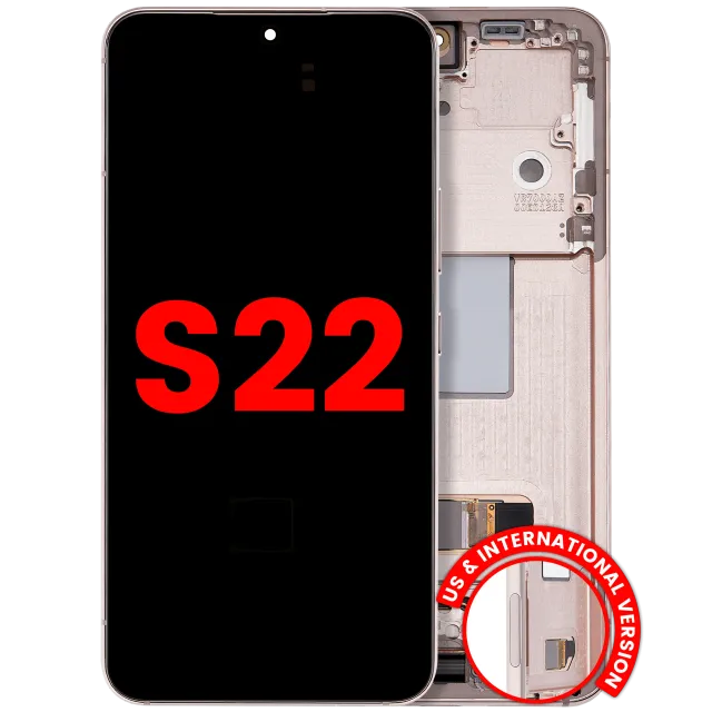 OLED displej s rámečkem pro Samsung Galaxy S22 5G (US & International) (Aftermarket Plus) (Pink Gold)