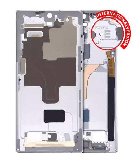 Střední rám (housing) pro Samsung Galaxy S22 Ultra 5G (mezinárodní verze) (bílá)
